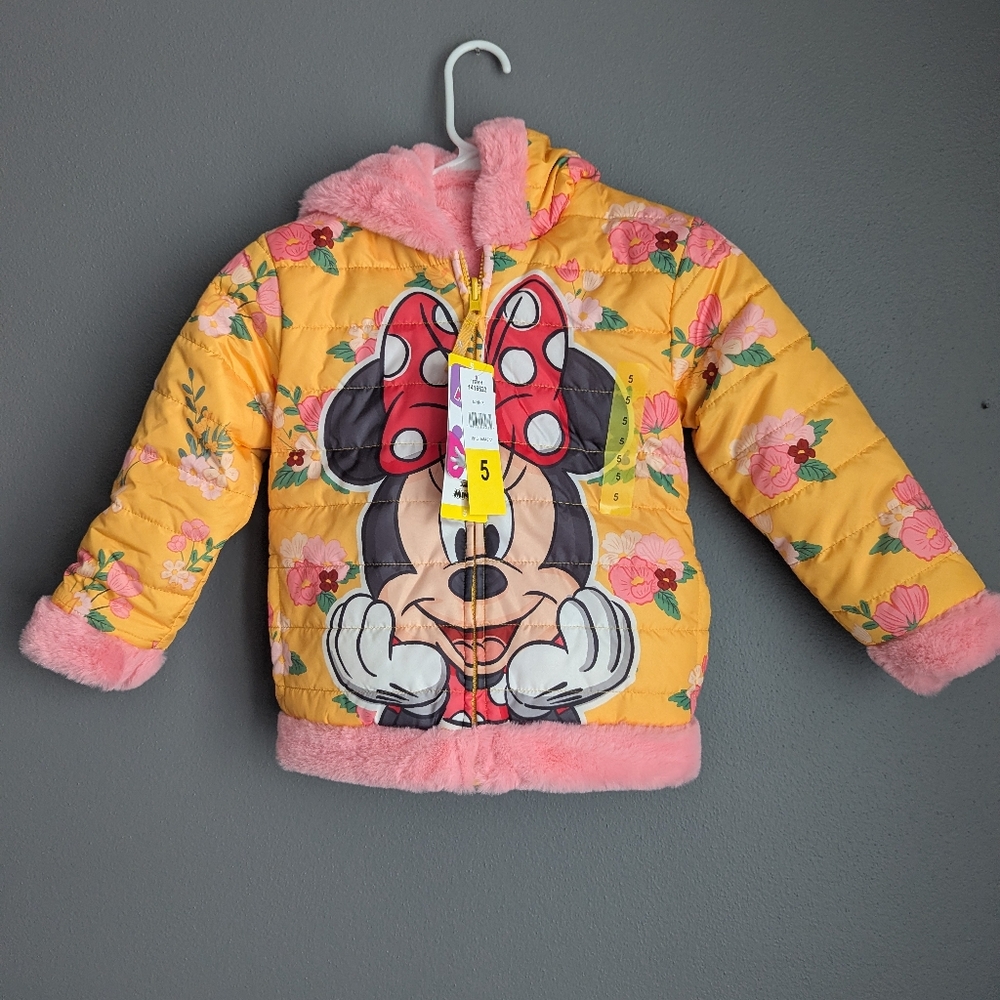 NWT. Disney Minnie Mouse reversible jacket size 5T.